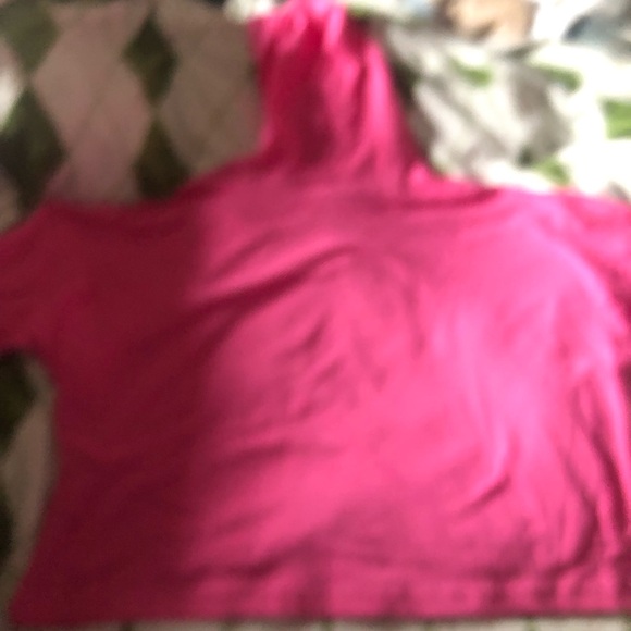 🆕 Champion Oversized Crop logo Hoodie hot pink size XL - Picture 8 of 14